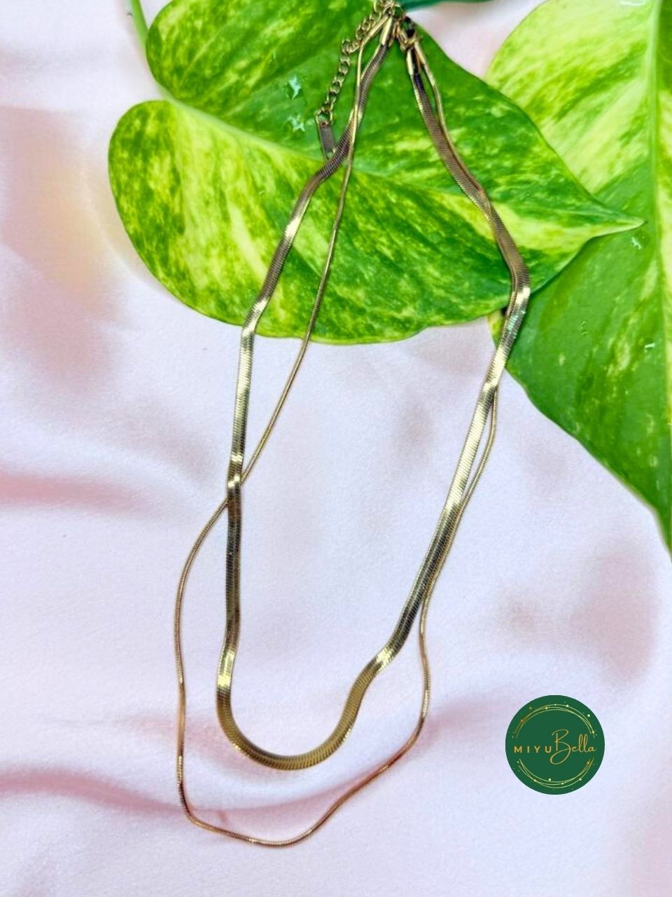 Kiara – Golden Double-Layered Snake Chain Necklace