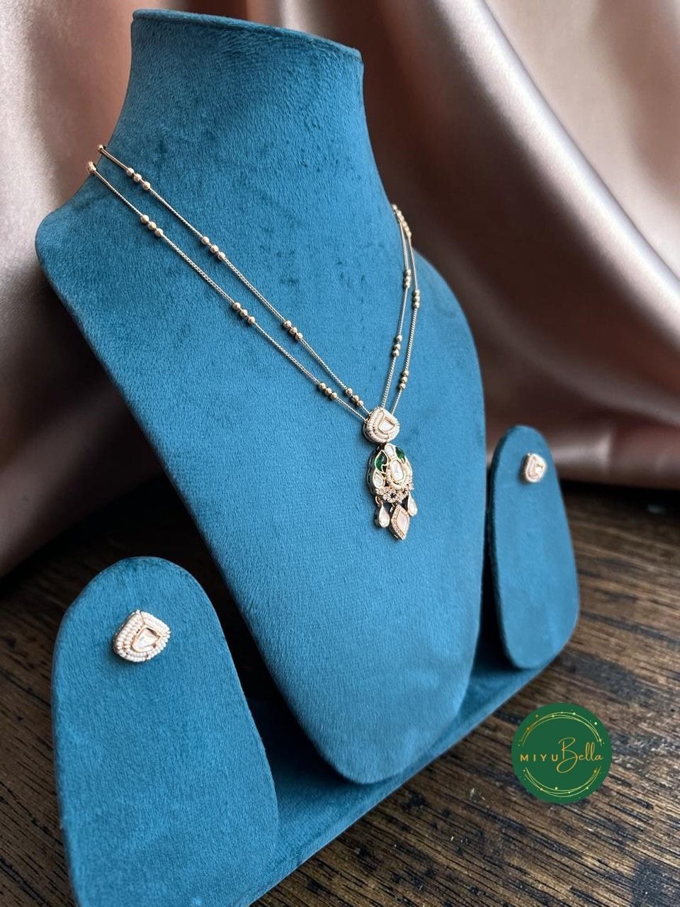 Kripa - Layered Kundan Moissanite Pendant Set