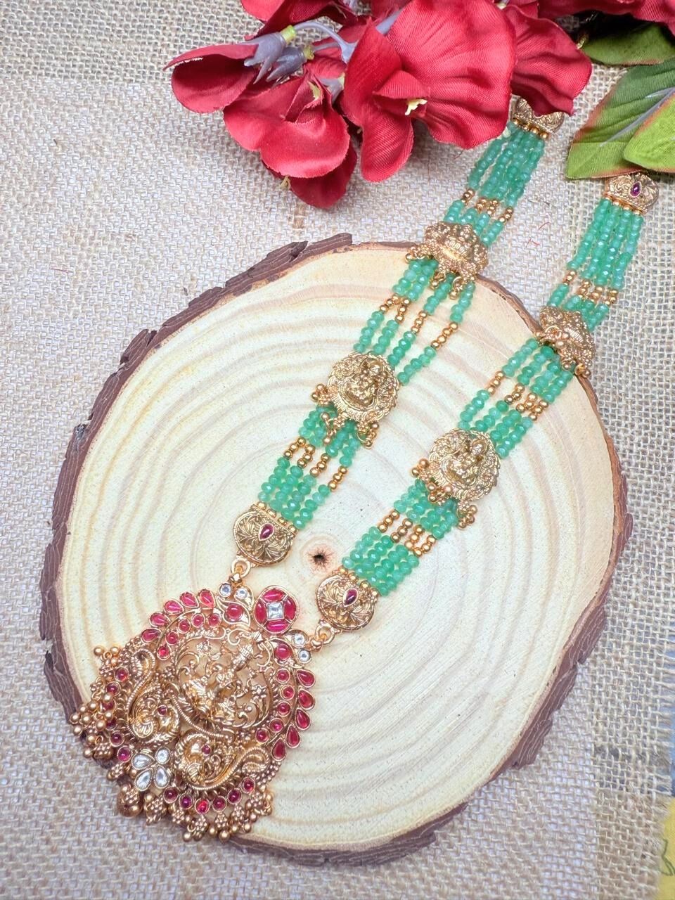 Meenakshi – Kemp Work and Oxidised Gold Polish Temple Jewellery Set