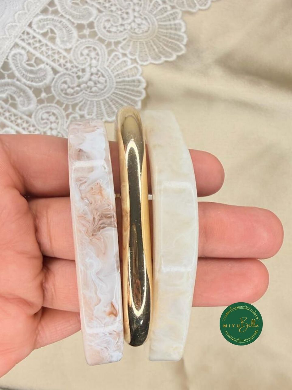 Square Resin Alloy Stack Bangles