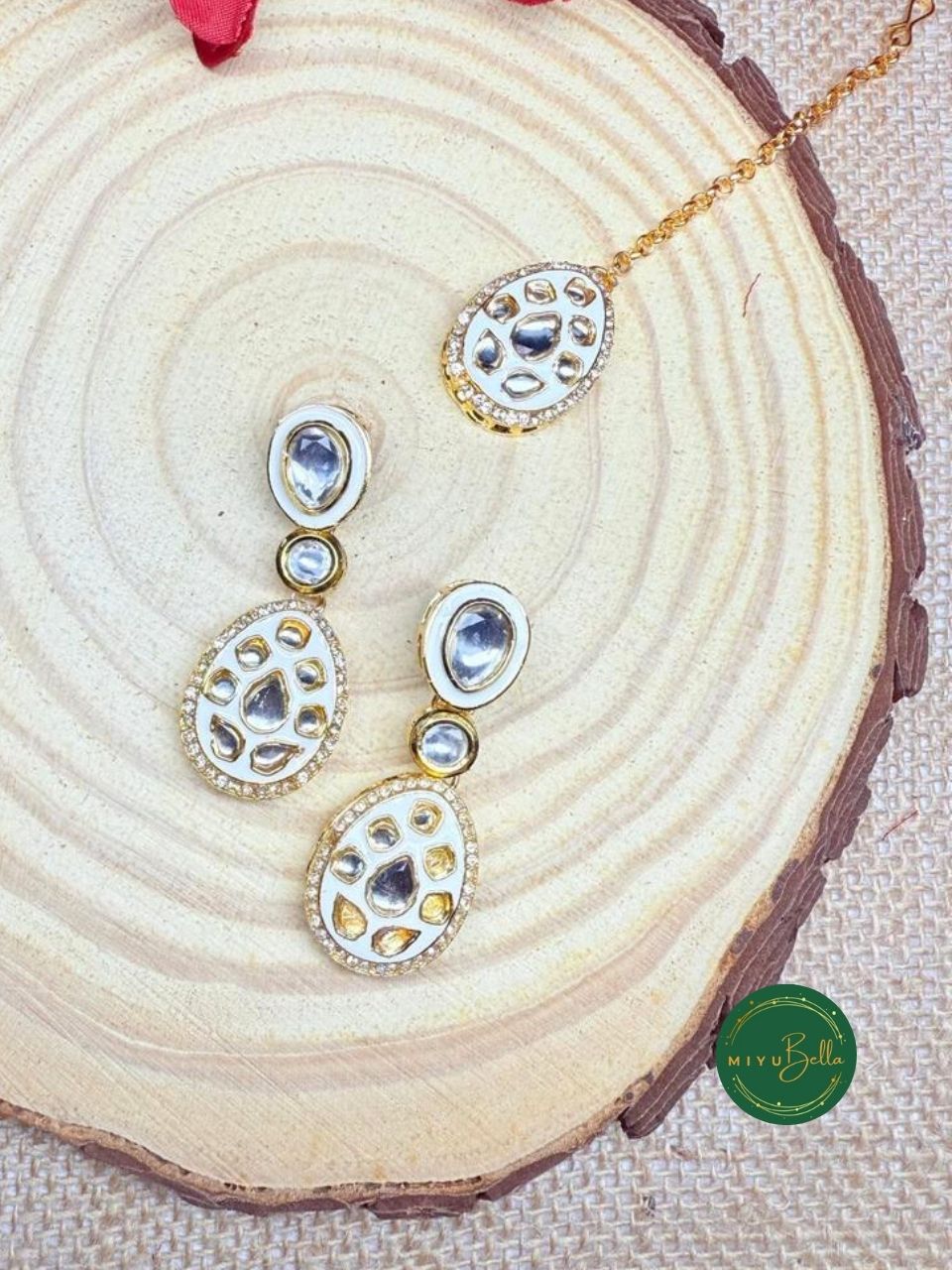 Vaidahi - Pachi Kundan, Meenakari, Kemp, and Cubic Zirconia Jewellery Set