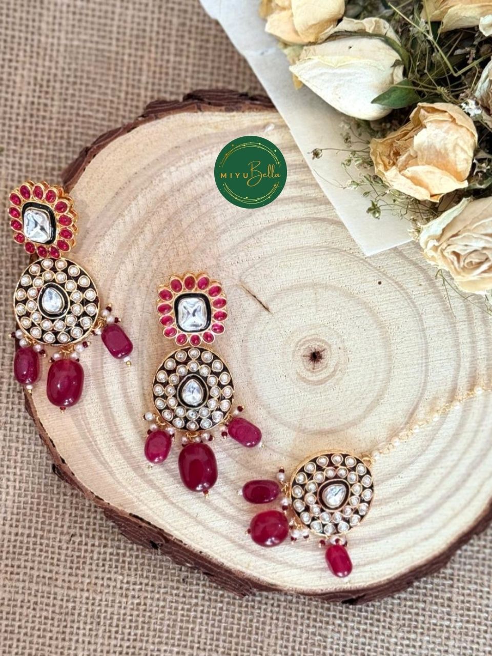 Vaidahi: Stunning Pachi Kundan and Meenakari Jewellery Set