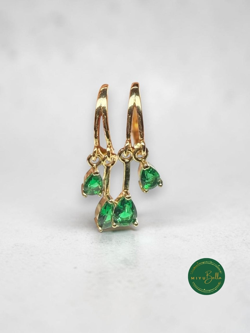 Elara - Emerald Drop Earrings