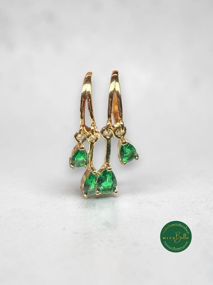 Elara - Emerald Drop Earrings