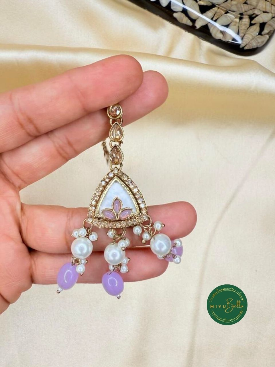 Aditi - Mauve & Lilac Mother of Pearl Choker Set