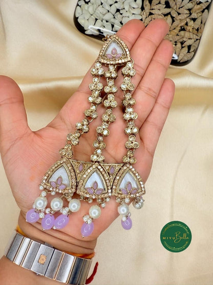 Aditi - Mauve & Lilac Mother of Pearl Choker Set