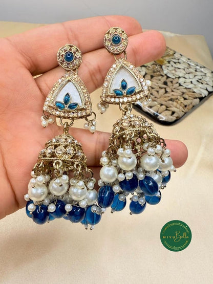 Aditi - Royal Blue Mother of Pearl Choker Set