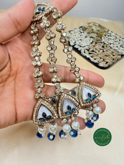 Aditi - Royal Blue Mother of Pearl Choker Set