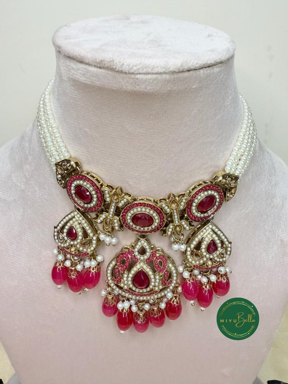 Apsara – Antique Gold American Diamond Jadau Victorian Set