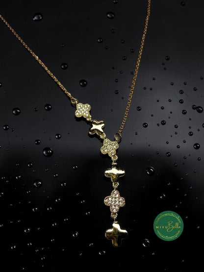 Aster - Clover Cascade Pendant Necklace