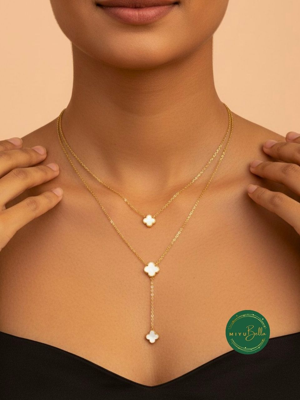 Aster - Clover Y-Drop Necklace