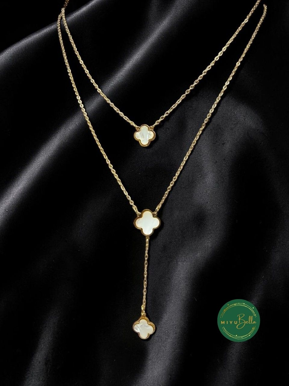 Aster - Clover Y-Drop Necklace