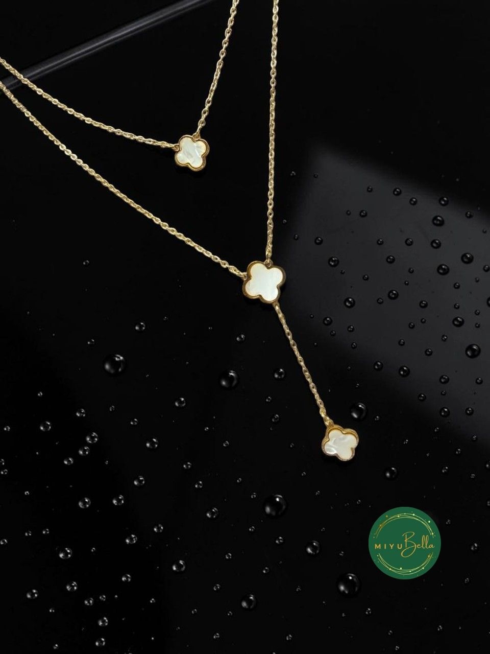Aster - Clover Y-Drop Necklace