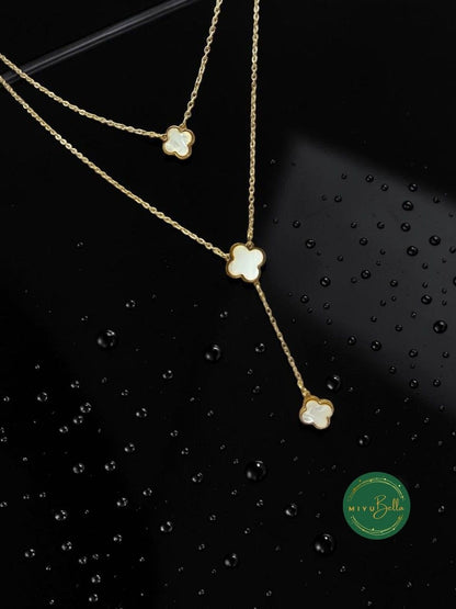 Aster - Clover Y-Drop Necklace