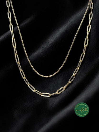 Aster - Dual Layer Link Chain Necklace