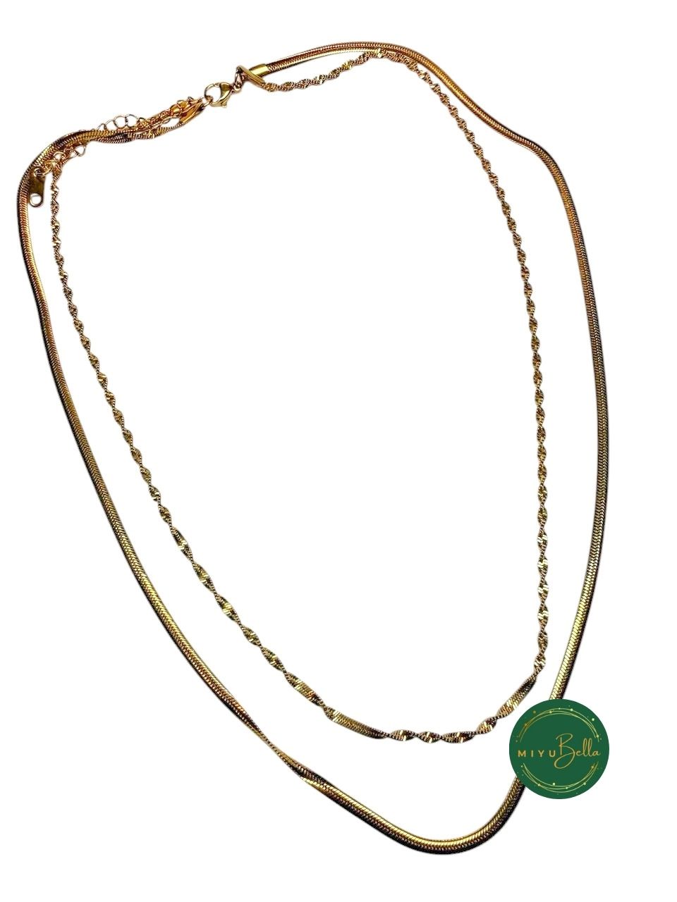 Aster - Layered Herringbone Chain Necklace