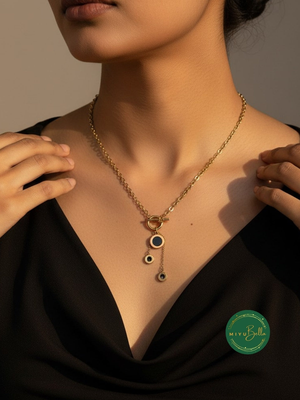 Aurelia - Black Charm Necklace