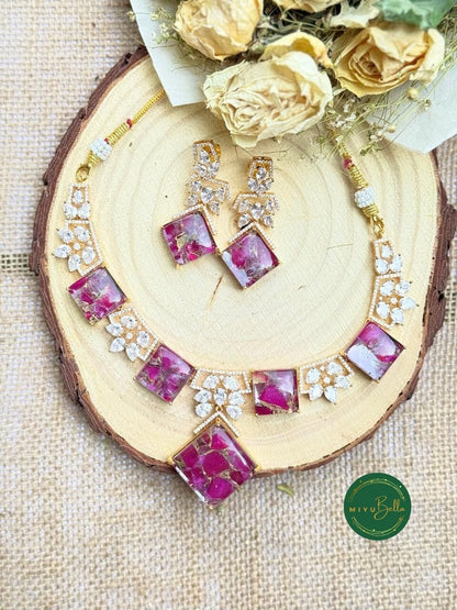 Devanshi – Copper Doublet, American Diamonds and Cubic Zirconia Set