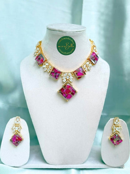 Devanshi – Copper Doublet, American Diamonds and Cubic Zirconia Set