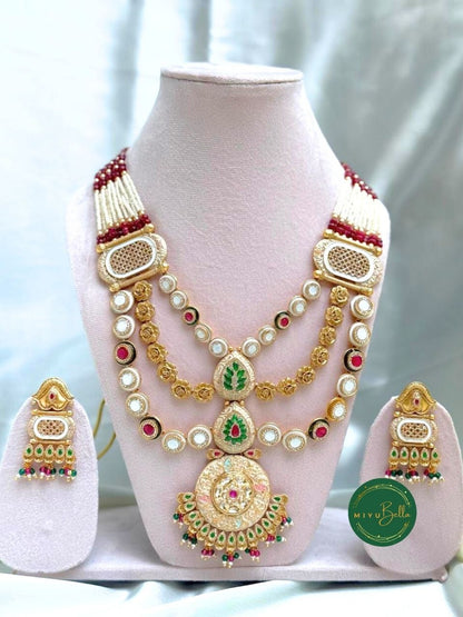 Devyani: Cubic Zirconia Diamonds, Meenakari Artistry and Delicate Pearls