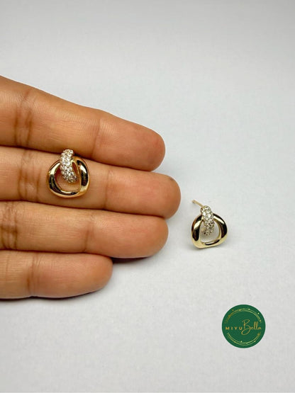 Elara - Pavé Knot Stud Earrings