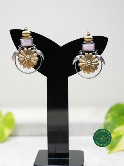 Garima – Light Pink, Floral Motif in Dual Tone Antique Finish