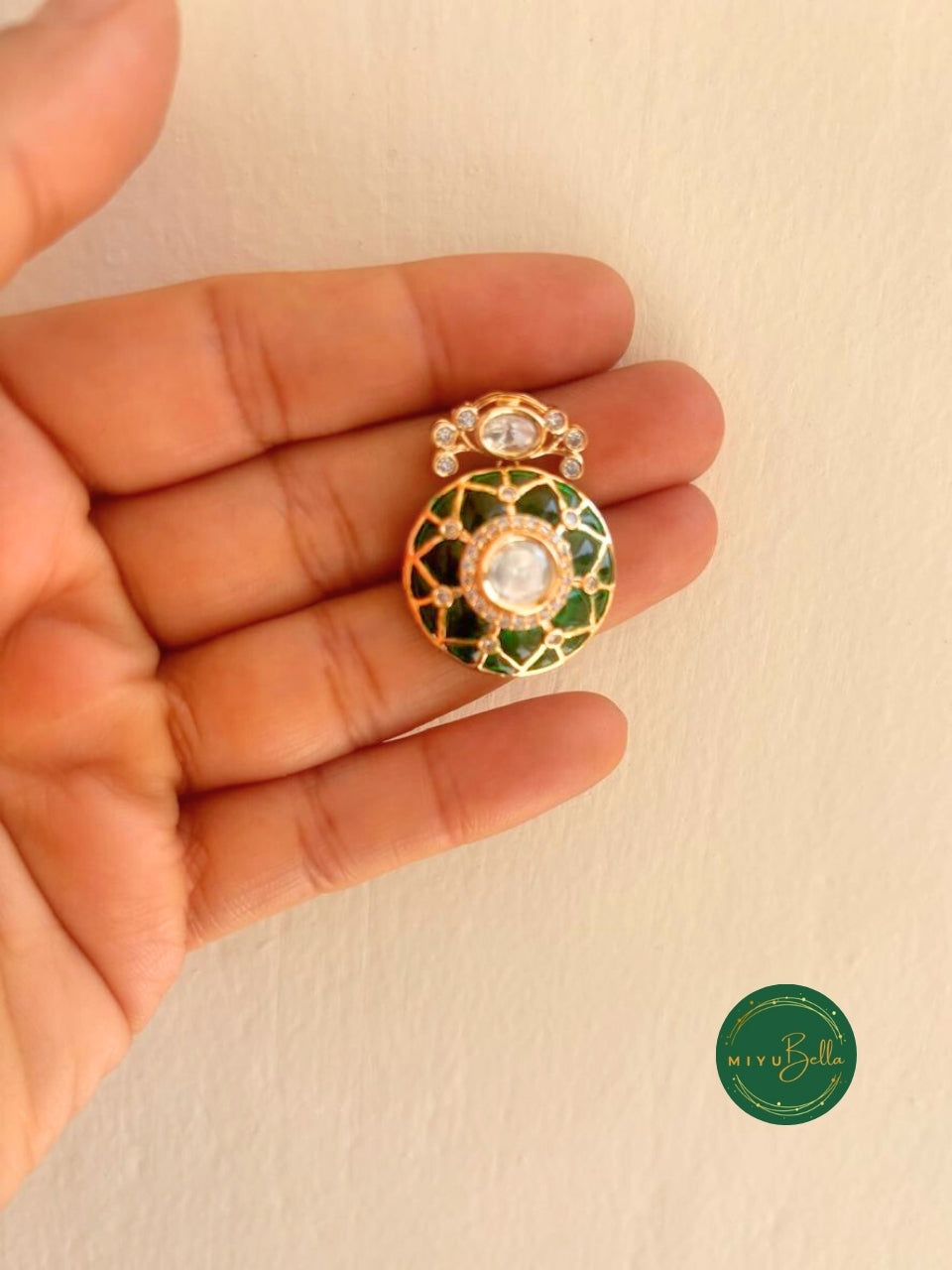 Kripa - Kundan Moissanite Pendant Set