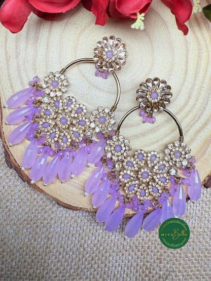 Inaara Chandbali – Statement Chandbalis in Lilac & Gold