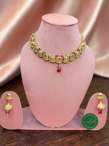 Meenakshi – Kundan and Cubic Zirconia Jewellery Set