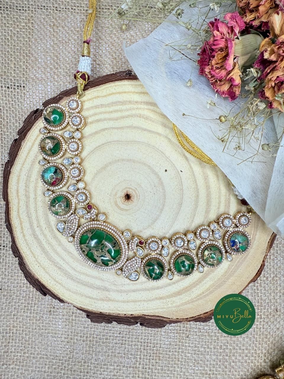 Jiya – Pachi Kundan, Moissanite Polki and CZ Diamonds Set in Oxidized Gold