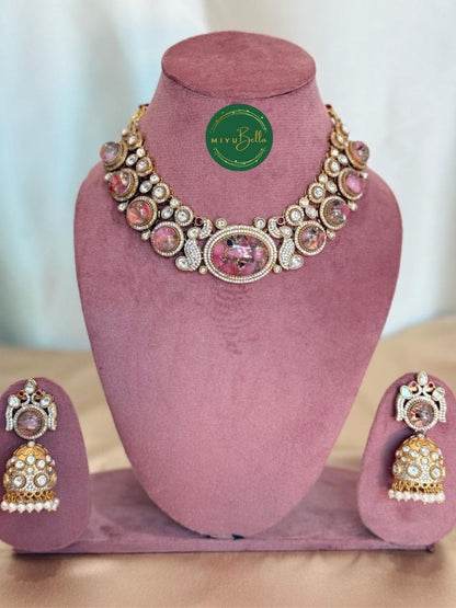 Jiya – Pachi Kundan, Moissanite Polki and CZ Diamonds Set in Oxidized Gold