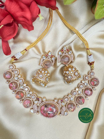 Jiya – Pachi Kundan, Moissanite Polki and CZ Diamonds Set in Oxidized Gold