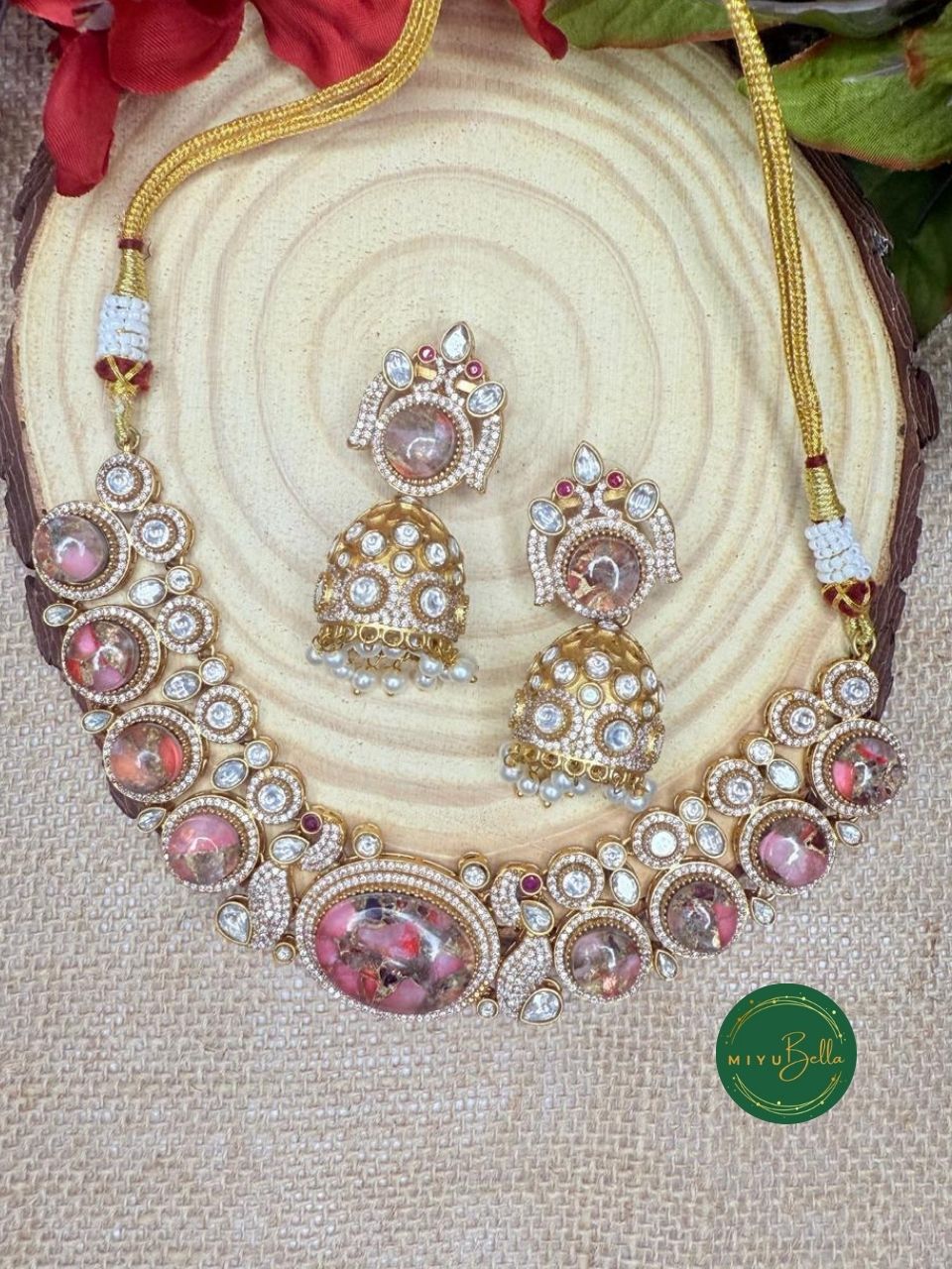Jiya – Pachi Kundan, Moissanite Polki and CZ Diamonds Set in Oxidized Gold