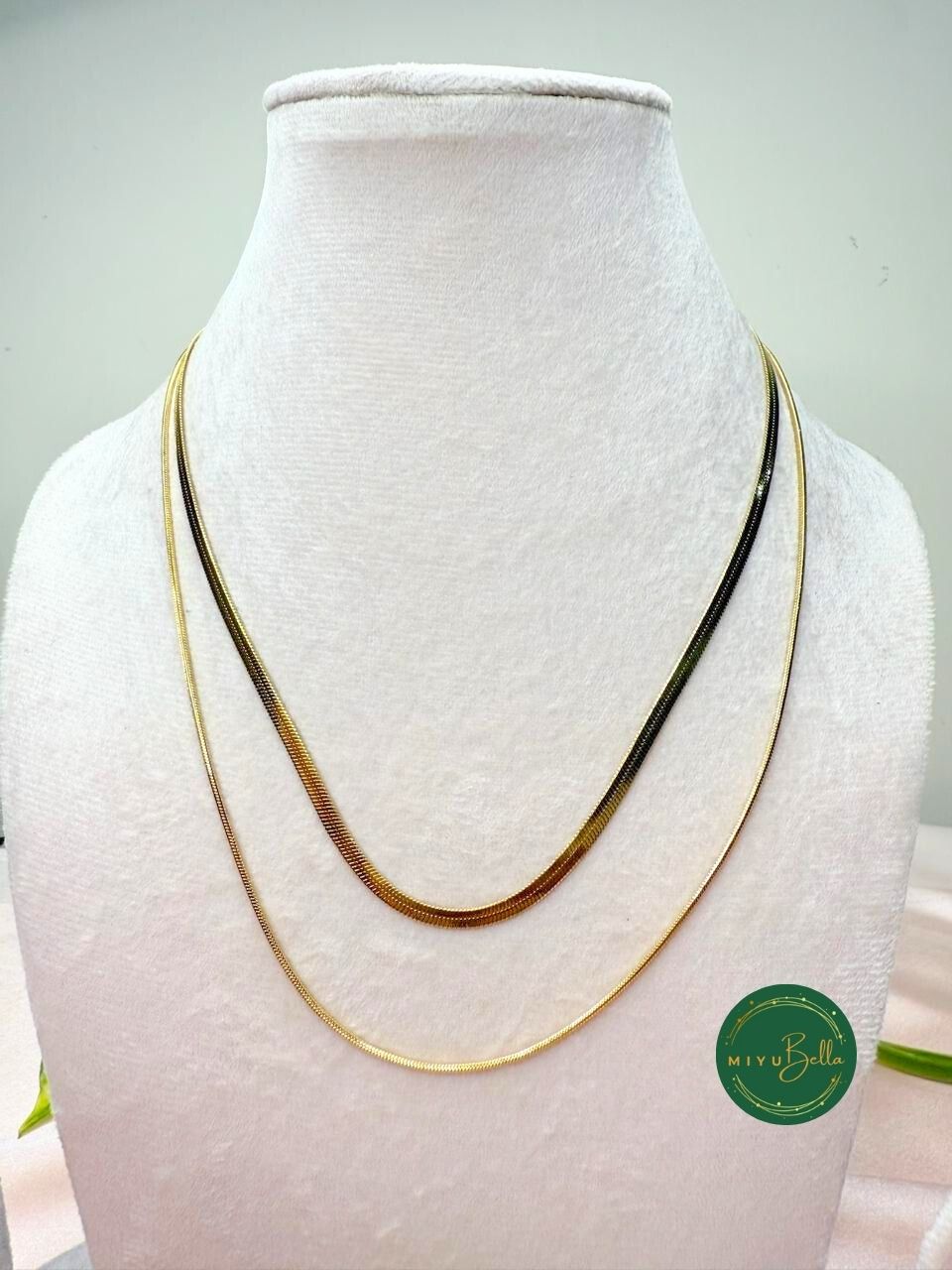 Kiara – Golden Double-Layered Snake Chain Necklace