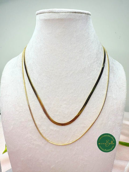 Kiara – Golden Double-Layered Snake Chain Necklace