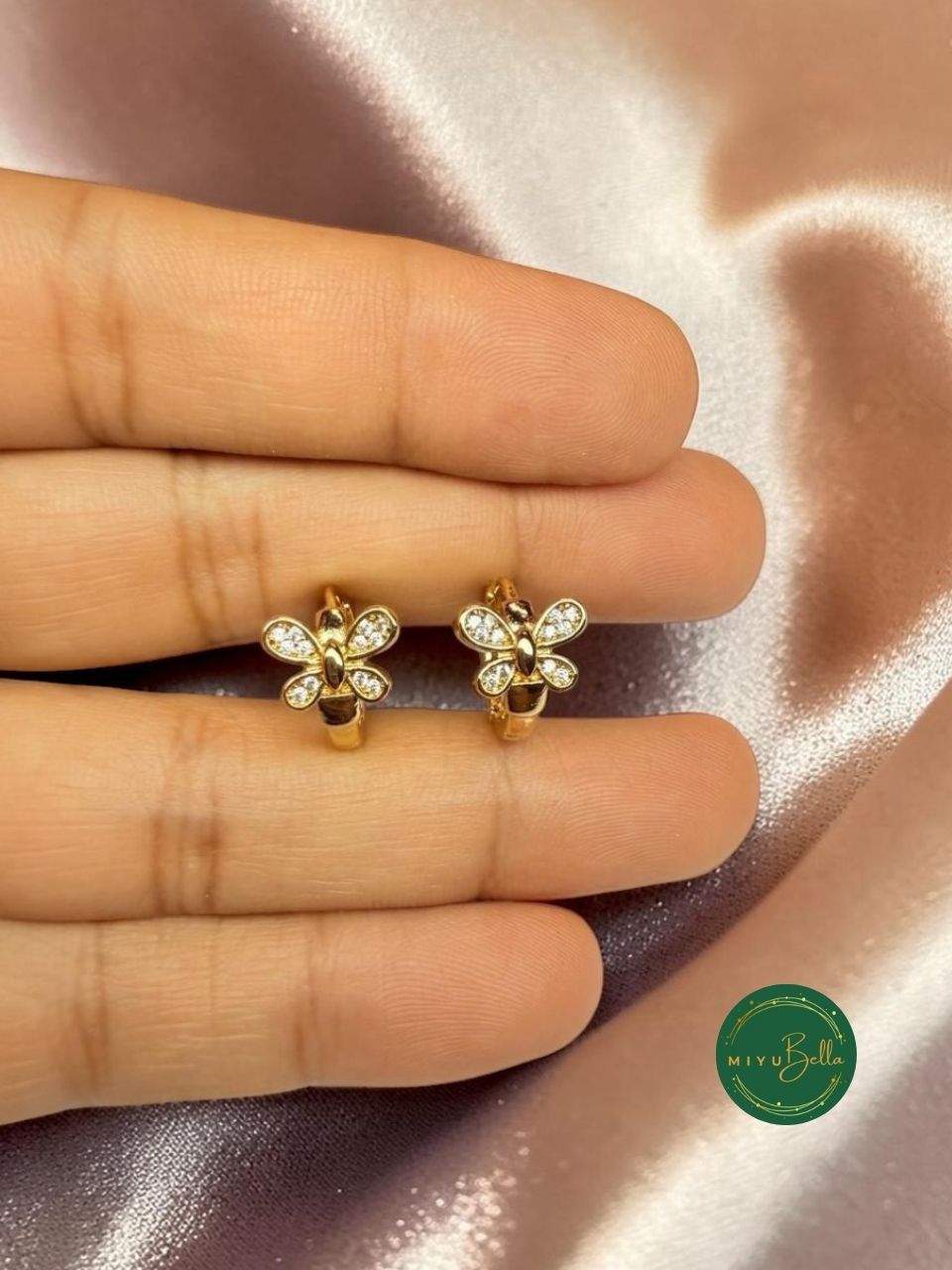 Aurelia – Butterfly Steel Hoop Earrings
