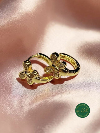 Aurelia – Butterfly Steel Hoop Earrings