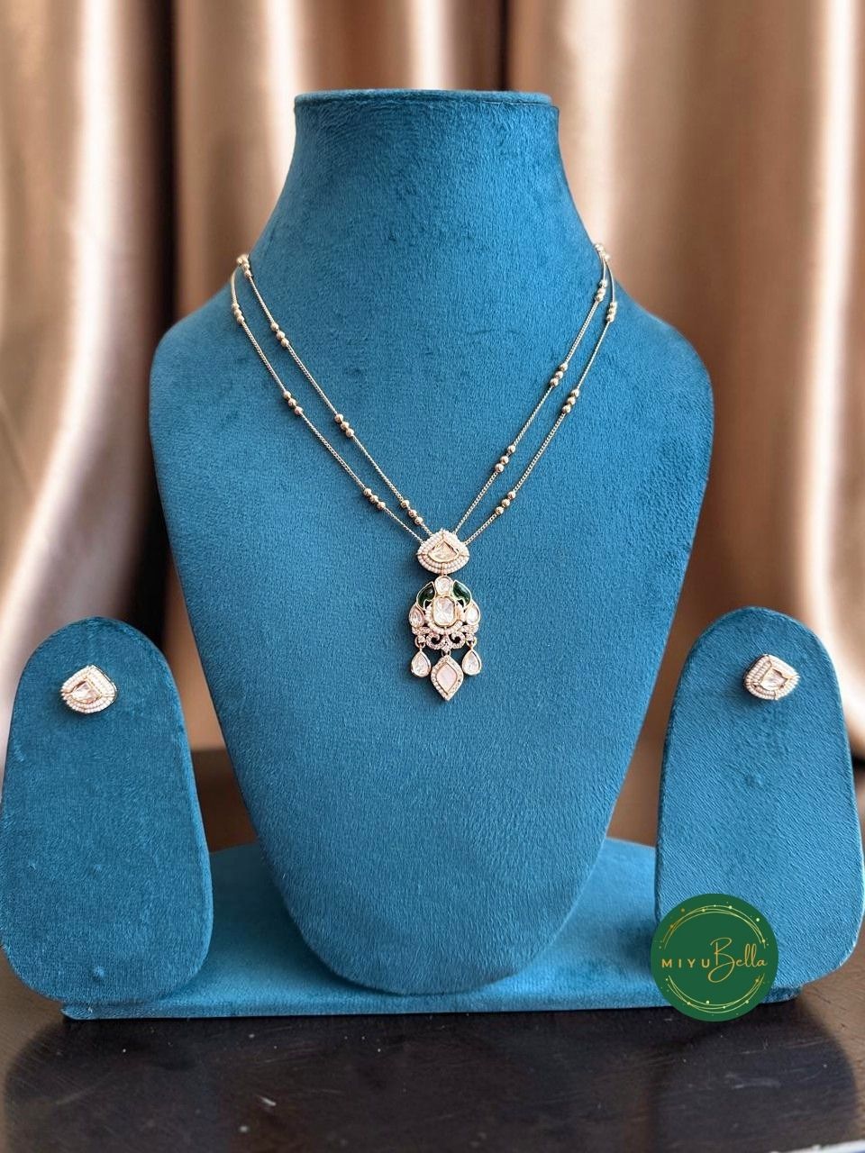 Kripa - Layered Kundan Moissanite Pendant Set
