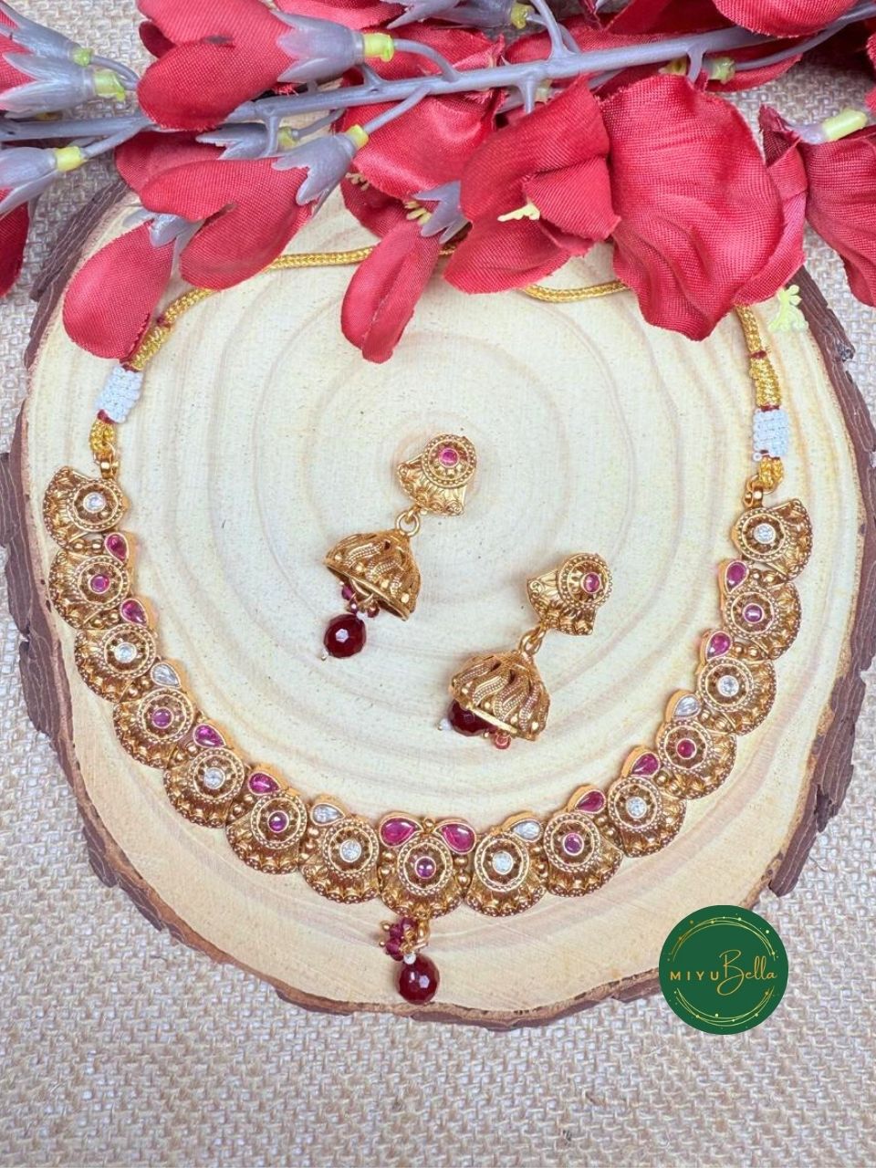 Meenakshi – Kundan and Cubic Zirconia Jewellery Set