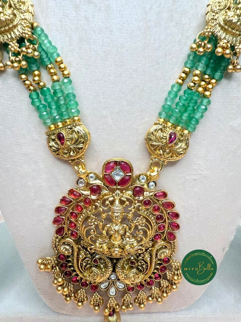 Meenakshi – Kemp Work and Oxidised Gold Polish Temple Jewellery Set