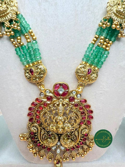 Meenakshi – Kemp Work and Oxidised Gold Polish Temple Jewellery Set