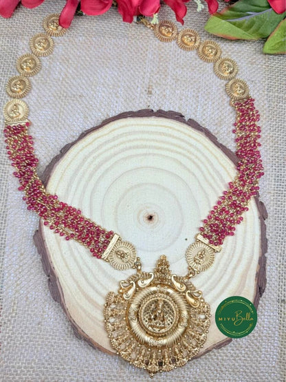 Meenakshi – Temple Set with Kemp Work and Oxidised Gold Finish