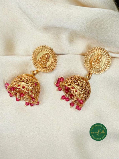 Meenakshi – Temple Set with Kemp Work and Oxidised Gold Finish