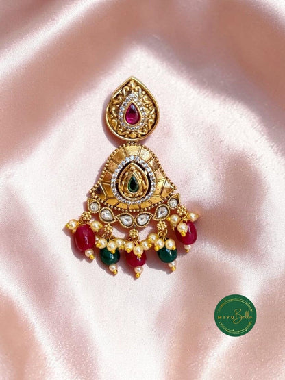 Meera - Pachi Kundan, Meenakari and Kemp Work Necklace Set