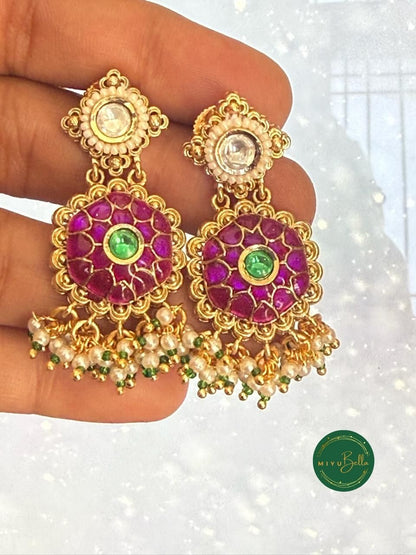 Meera - Pachi Kundan and Meenakari Choker Necklace Set