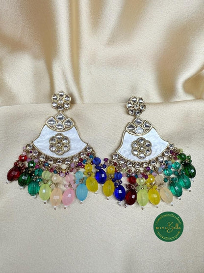 Neel - Festive Antique Gold Kundan Earrings