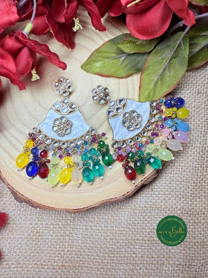Neel - Festive Antique Gold Kundan Earrings
