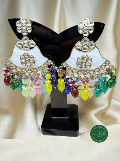 Neel - Festive Antique Gold Kundan Earrings