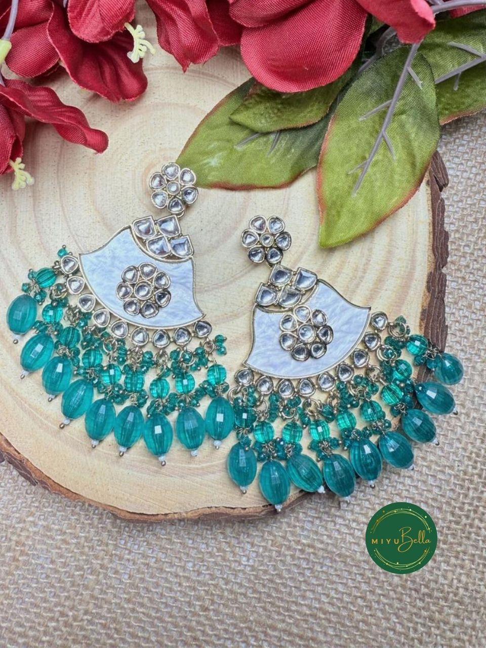 Neel - Festive Antique Gold Kundan Earrings