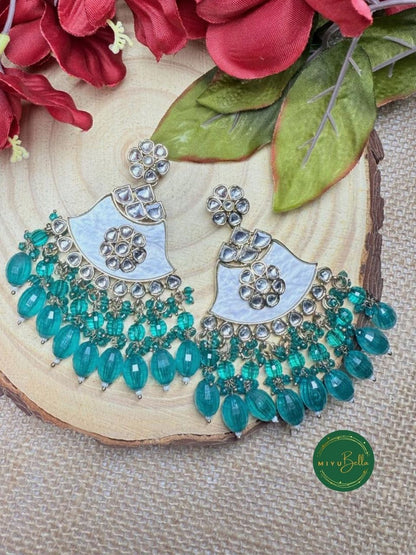 Neel - Festive Antique Gold Kundan Earrings